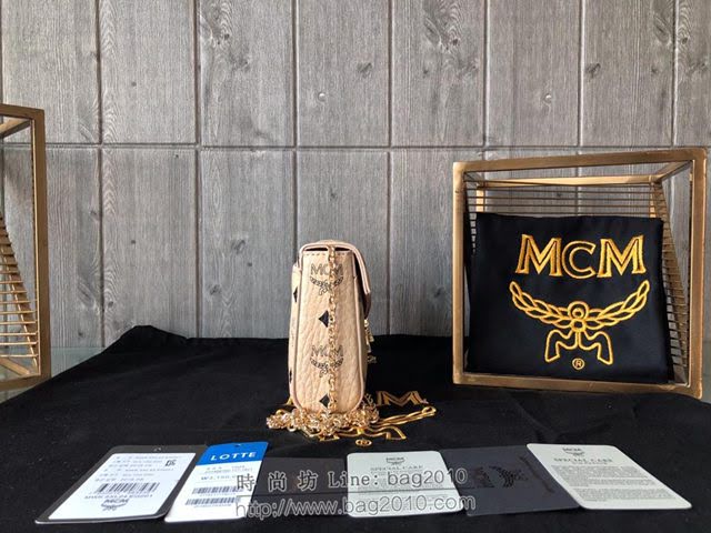 MCM女包 原單 2019款新版 字母組合圖案 MCM Millie Visetos包 MCM單肩包 MCM鏈條斜跨女包  mdmc1275